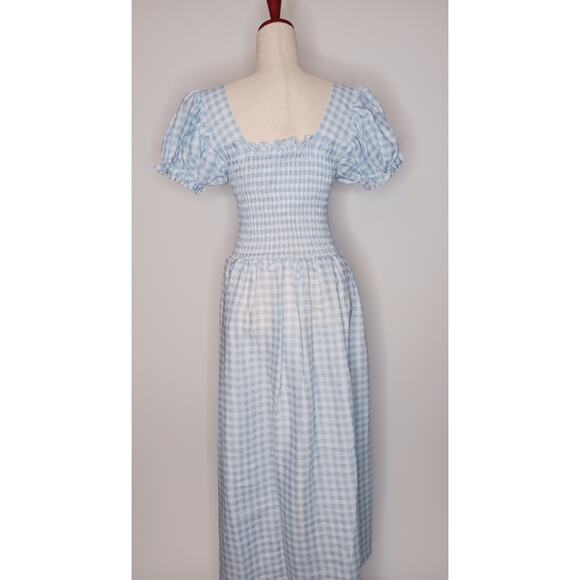 SLEEPER Gingham Belle Mid-Length Dress, size XL, 100% Linen, NWT - Picture 6 of 14